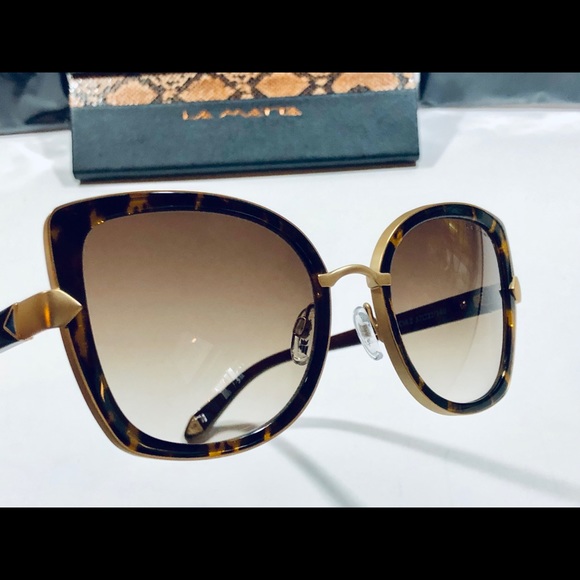 La Matta Sunglasses Havana Brown on Matte Gold New - Picture 4 of 8